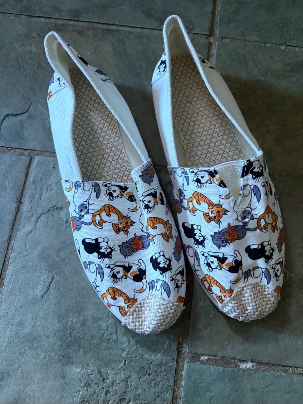 Cat kitties flat canvas shoes.